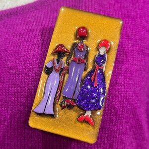 Woman Pins by Lucinda Handmade Art Pin Brooch Vintage